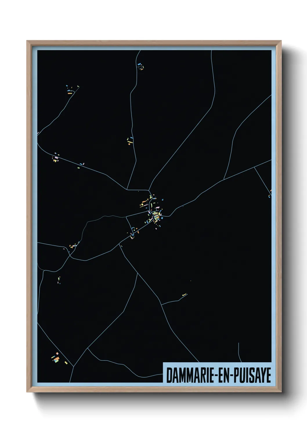 Une affiche de carte sur Dammarie-en-Puisaye