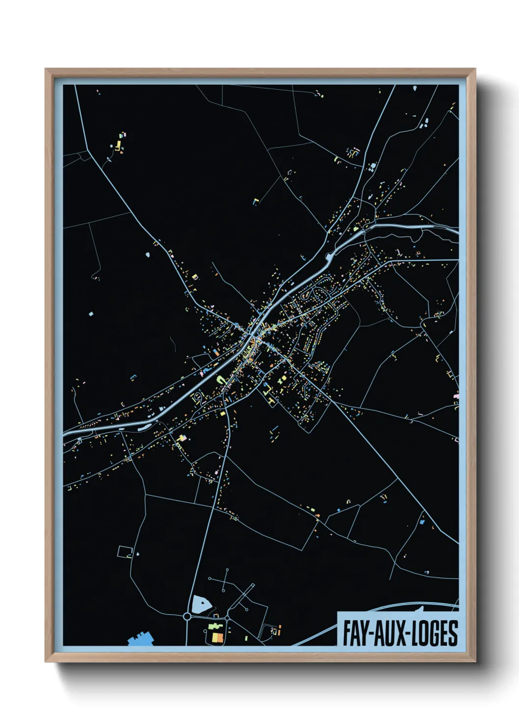 Une affiche de carte sur Fay-aux-Loges