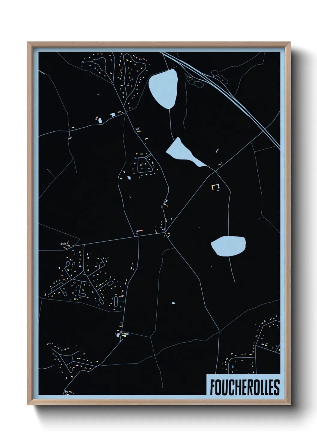 Une affiche de carte sur Foucherolles