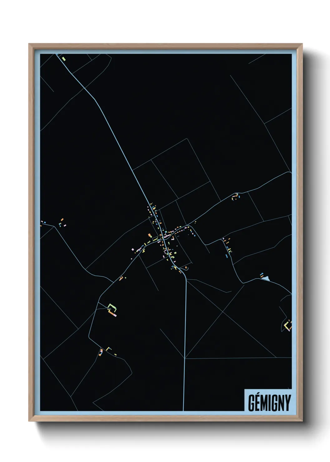 Une affiche de carte sur Gémigny