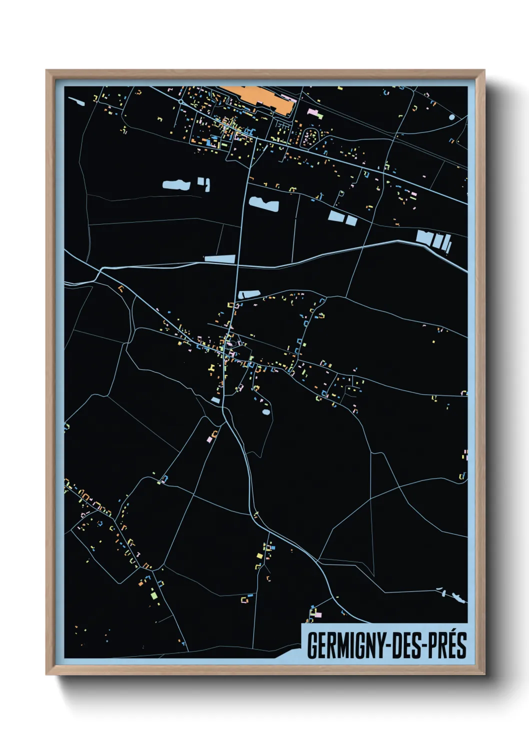 Une affiche de carte sur Germigny-des-Prés