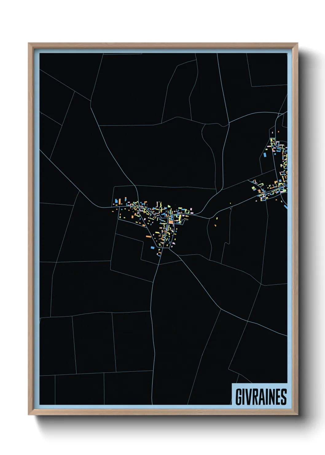 Une affiche de carte sur Givraines