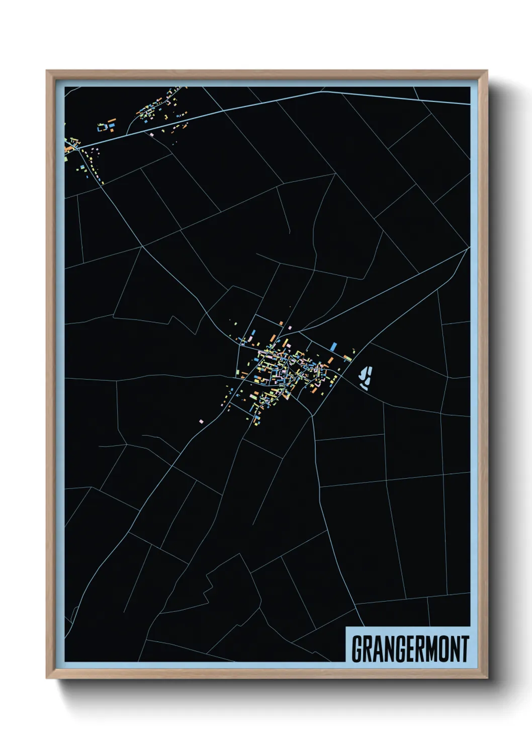 Une affiche de carte sur Grangermont