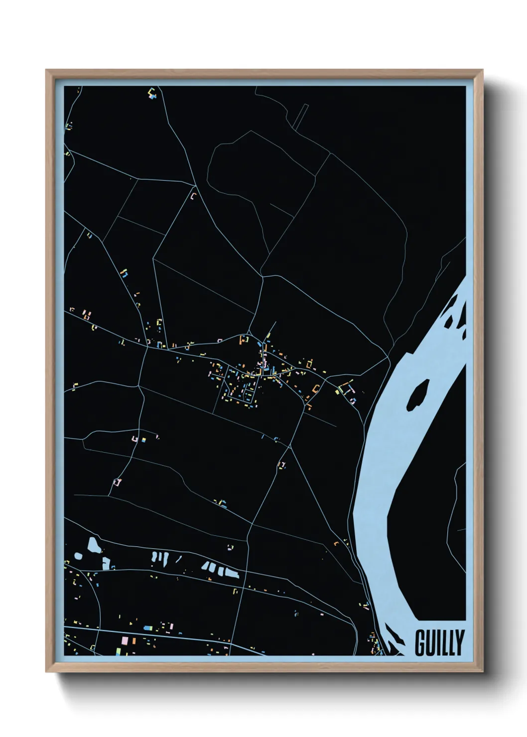 Une affiche de carte sur Guilly