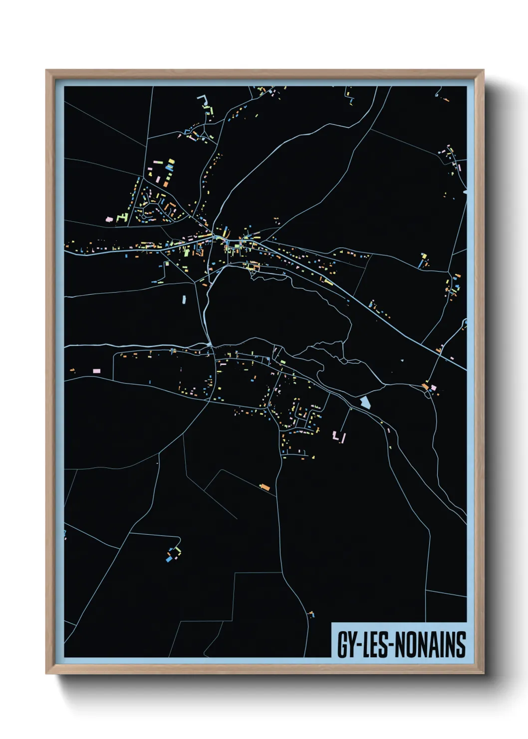Une affiche de carte sur Gy-les-Nonains