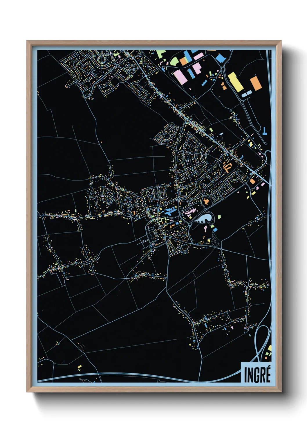 Une affiche de carte sur Ingré