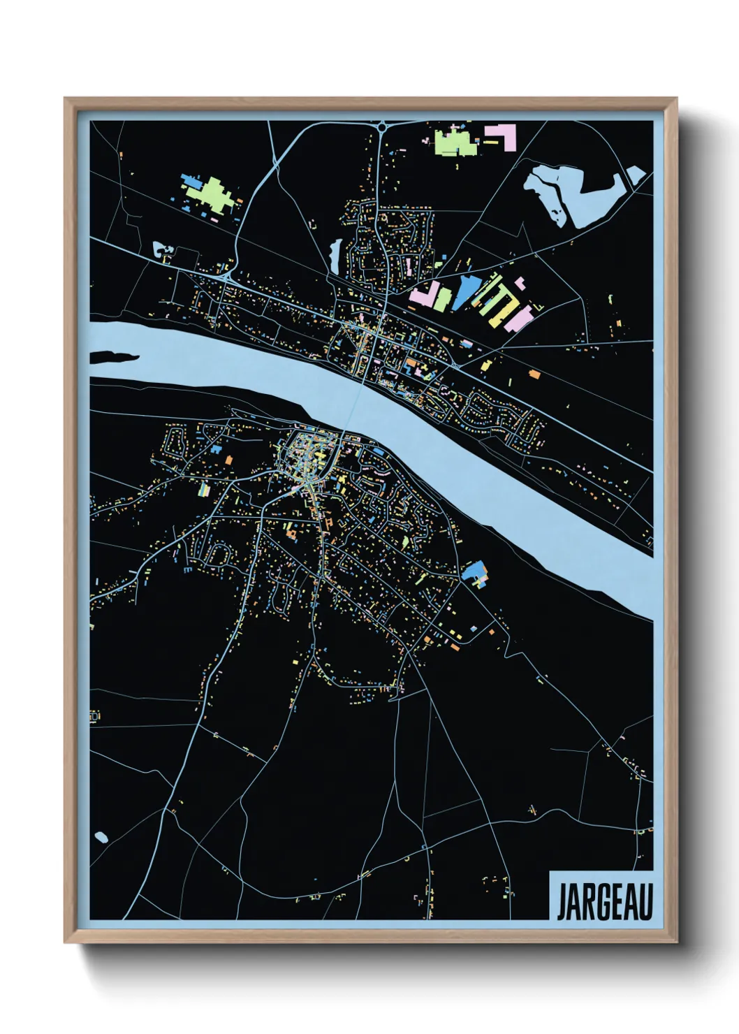 Une affiche de carte sur Jargeau