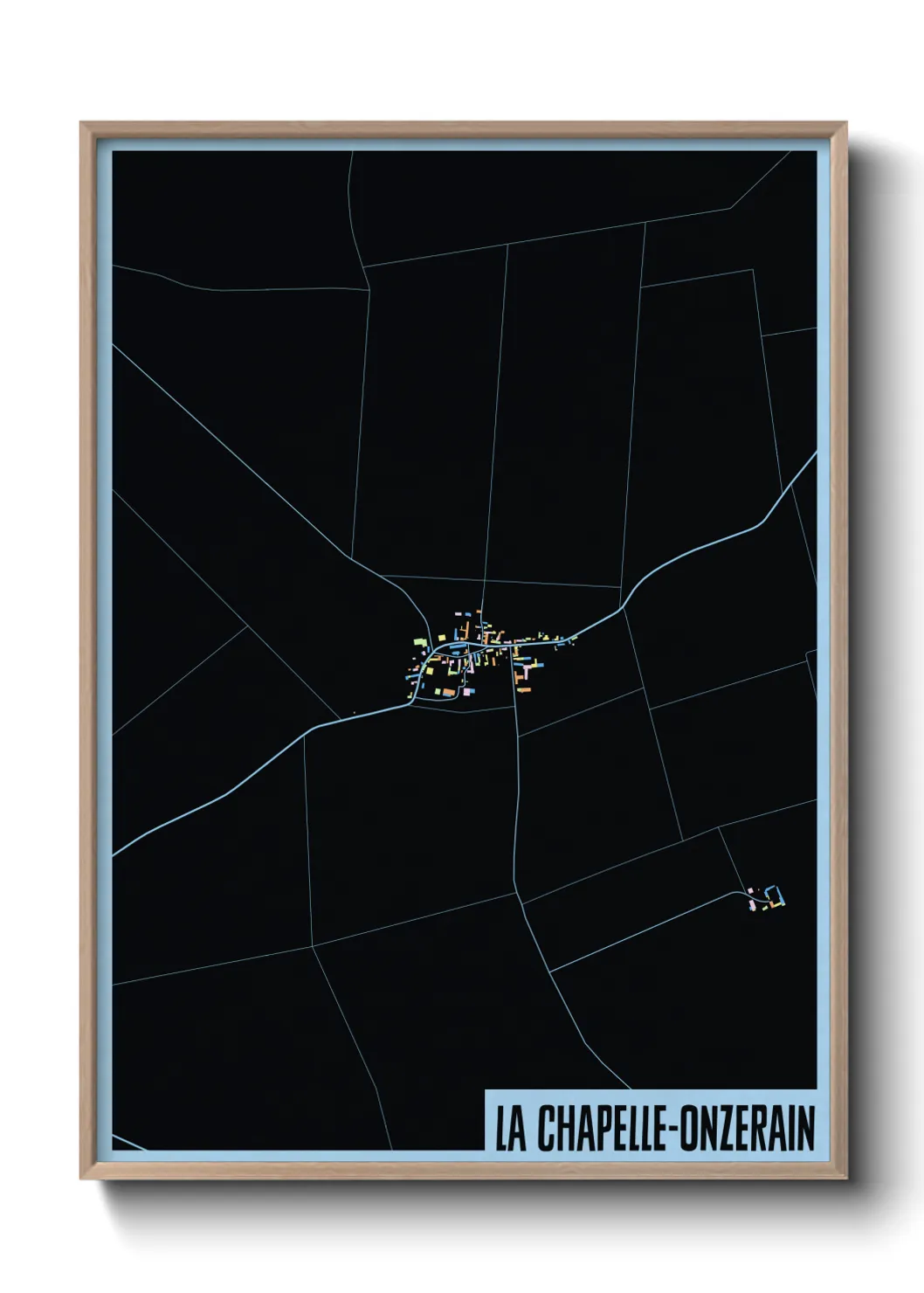 Une affiche de carte sur La Chapelle-Onzerain