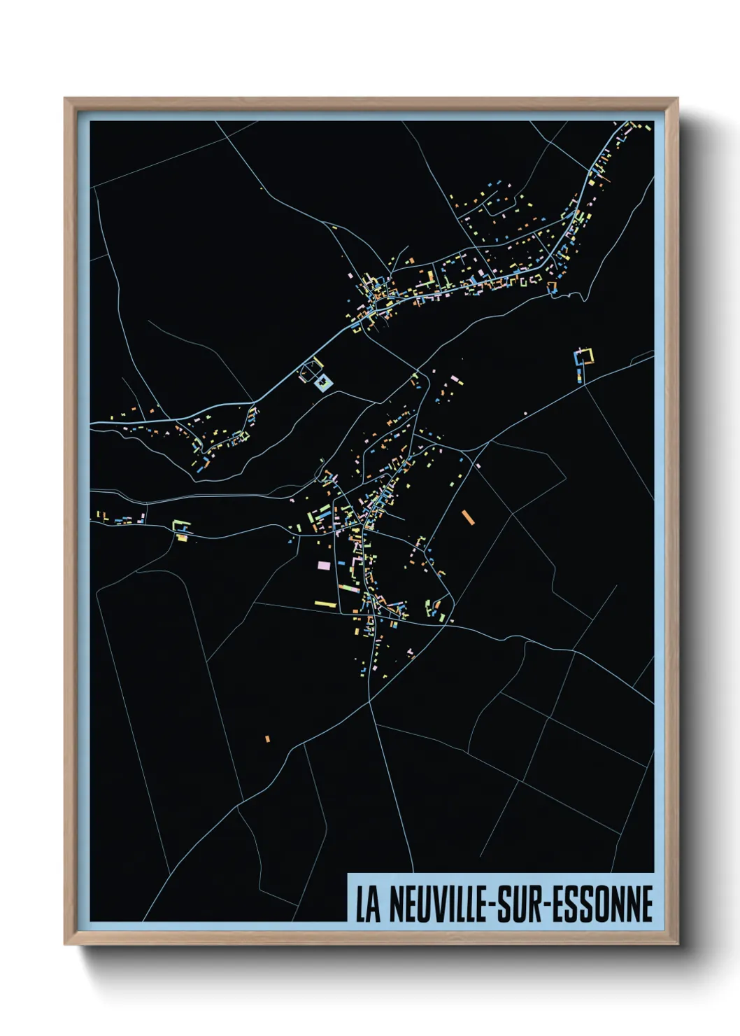 Une affiche de carte sur La Neuville-sur-Essonne