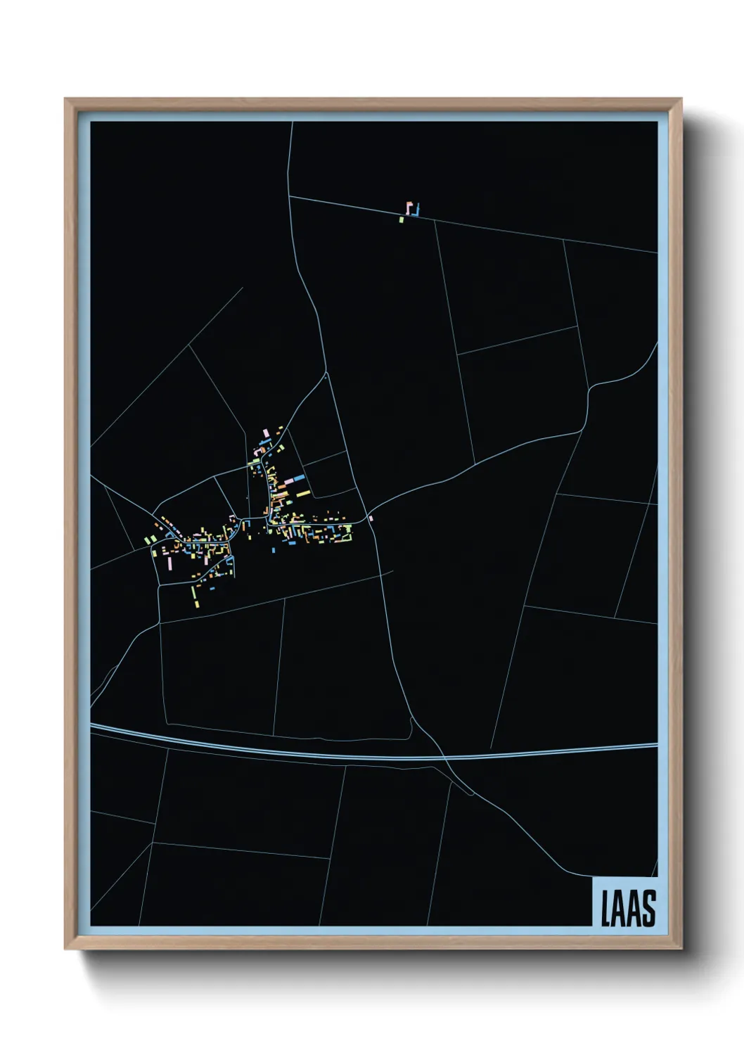 Une affiche de carte sur Laas