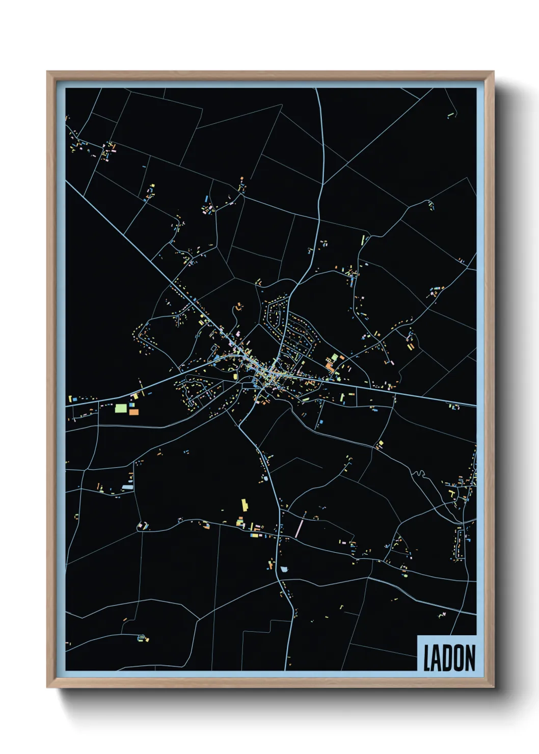 Une affiche de carte sur Ladon