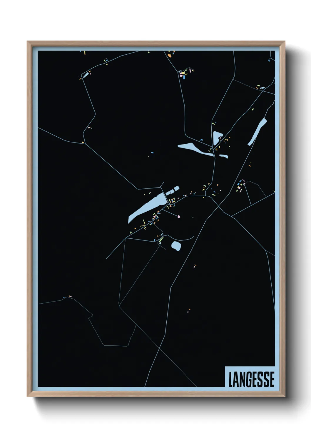 Une affiche de carte sur Langesse