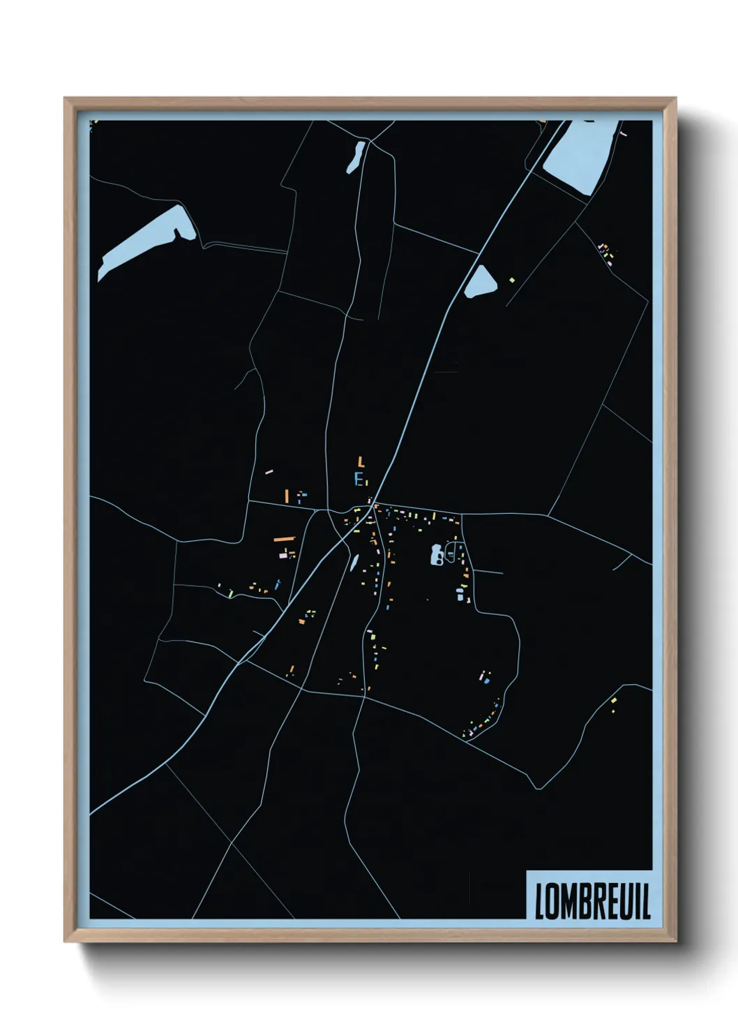 Une affiche de carte sur Lombreuil