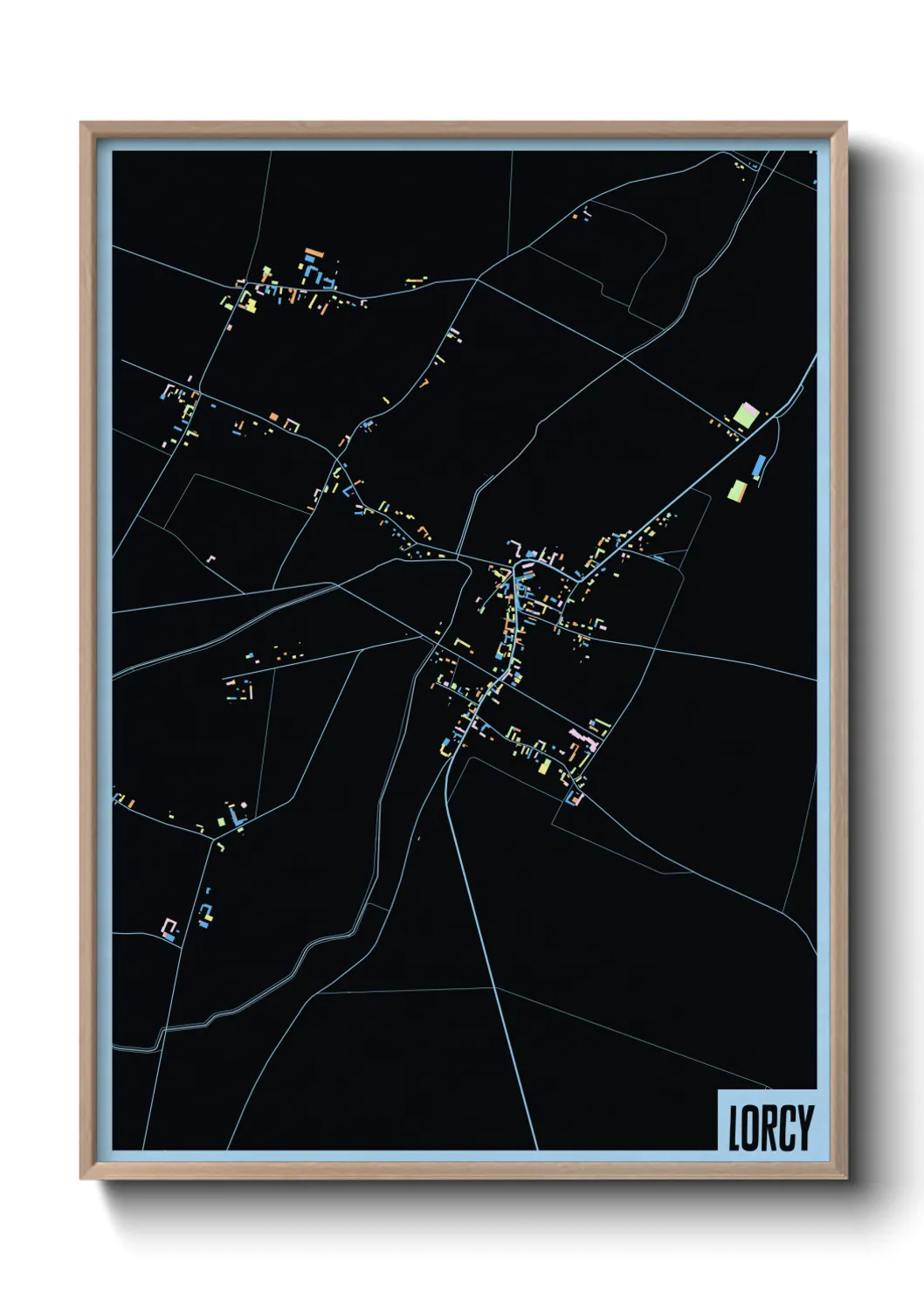 Une affiche de carte sur Lorcy