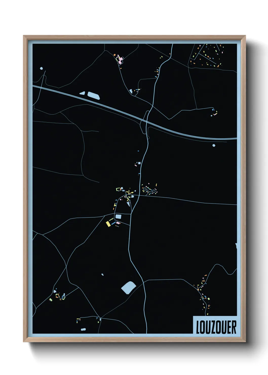 Une affiche de carte sur Louzouer