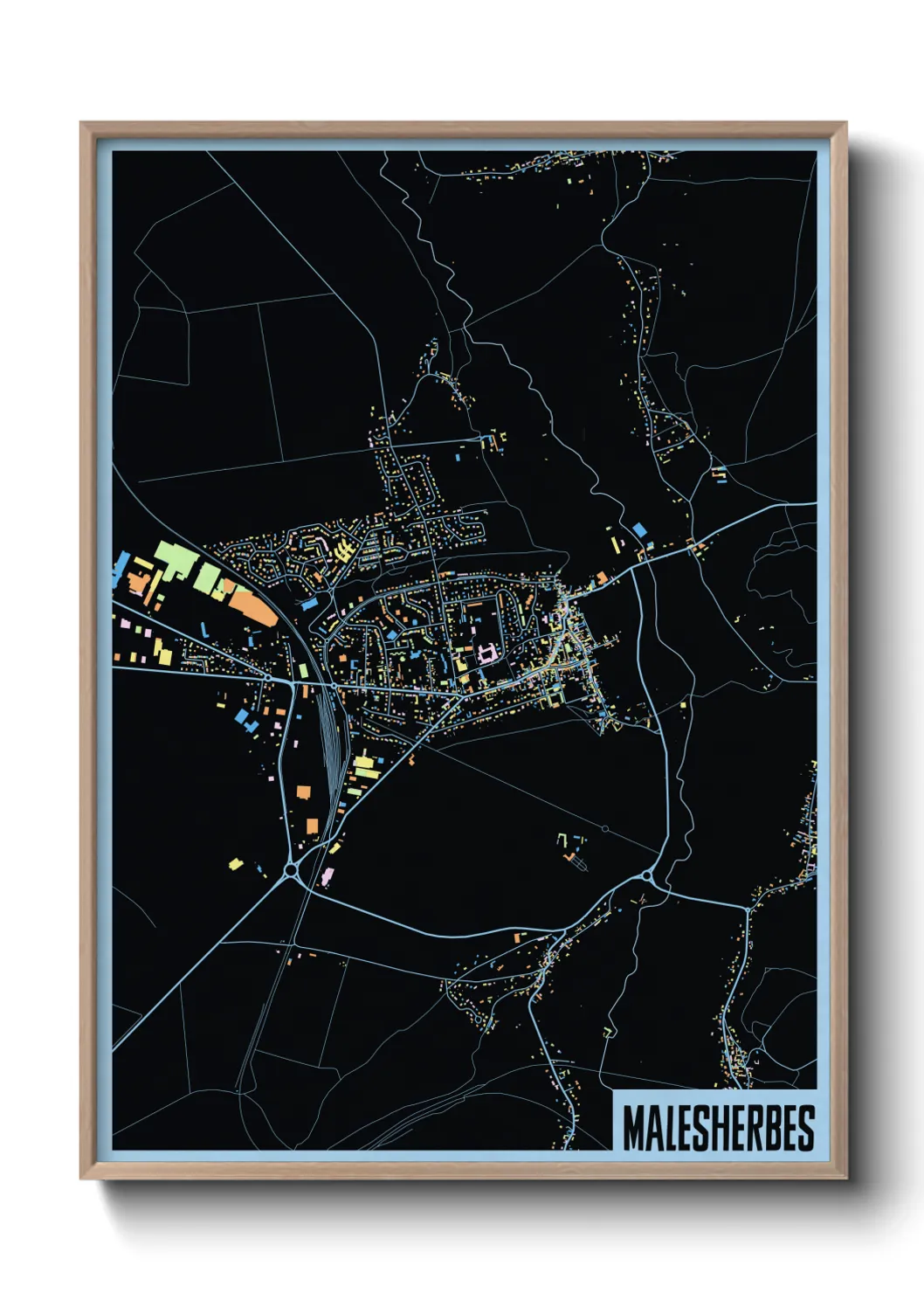 Une affiche de carte sur Malesherbes