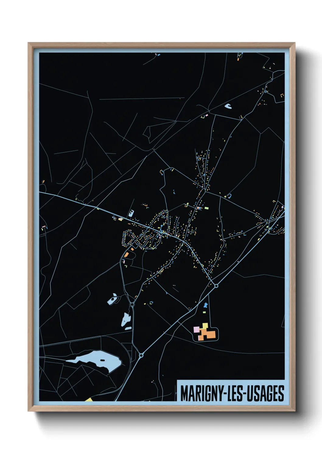 Une affiche de carte sur Marigny-les-Usages