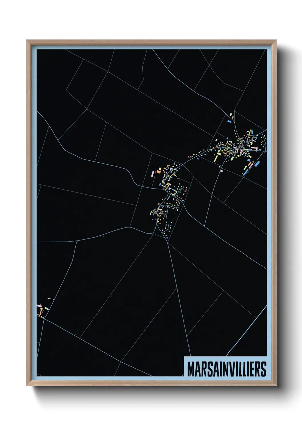 Une affiche de carte sur Marsainvilliers