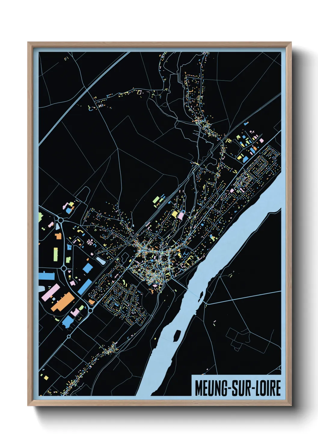 Une affiche de carte sur Meung-sur-Loire