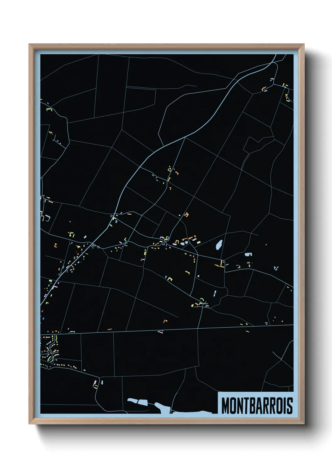 Une affiche de carte sur Montbarrois