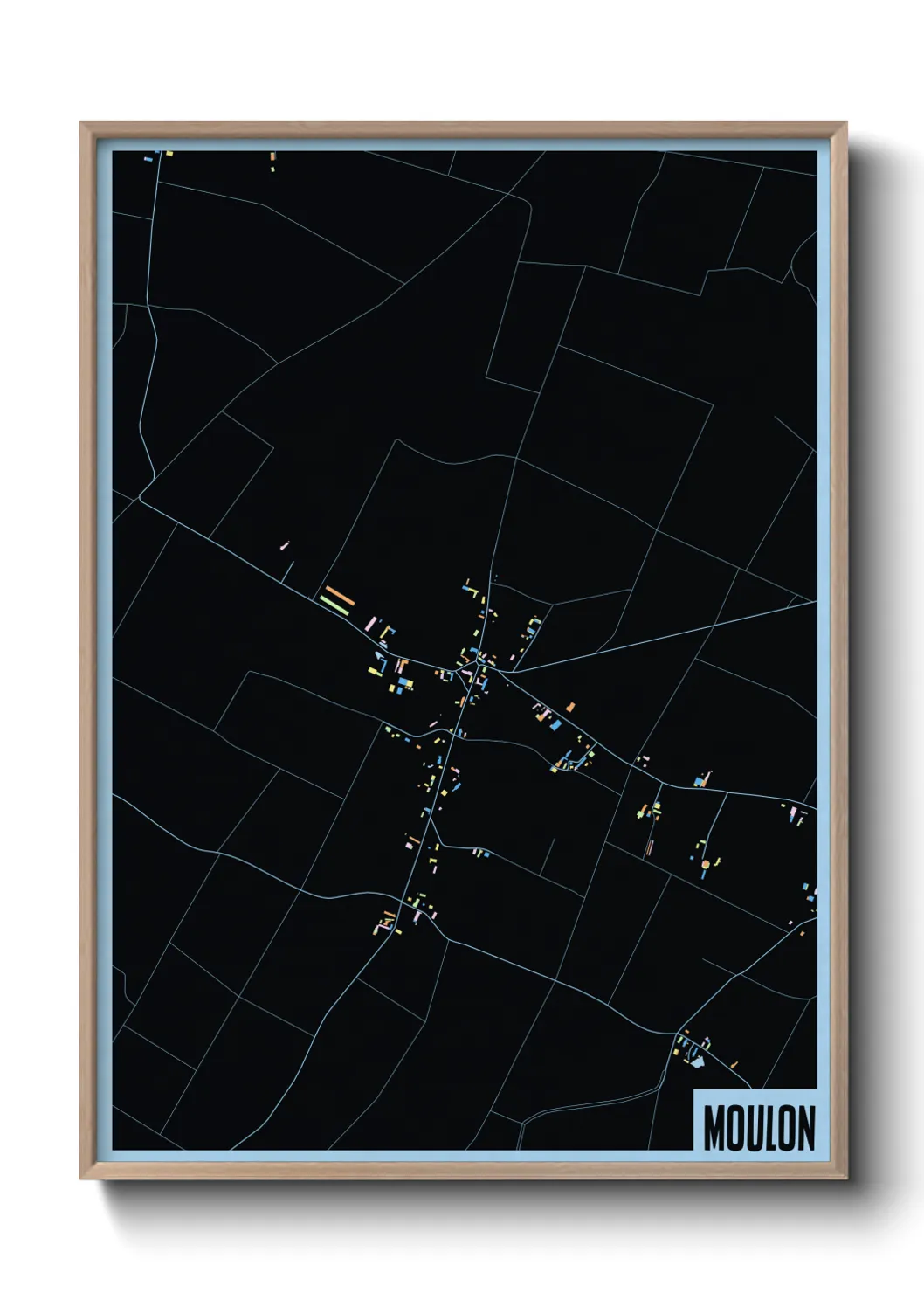 Une affiche de carte sur Moulon