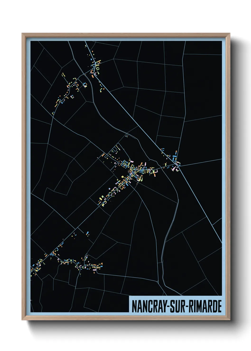 Une affiche de carte sur Nancray-sur-Rimarde
