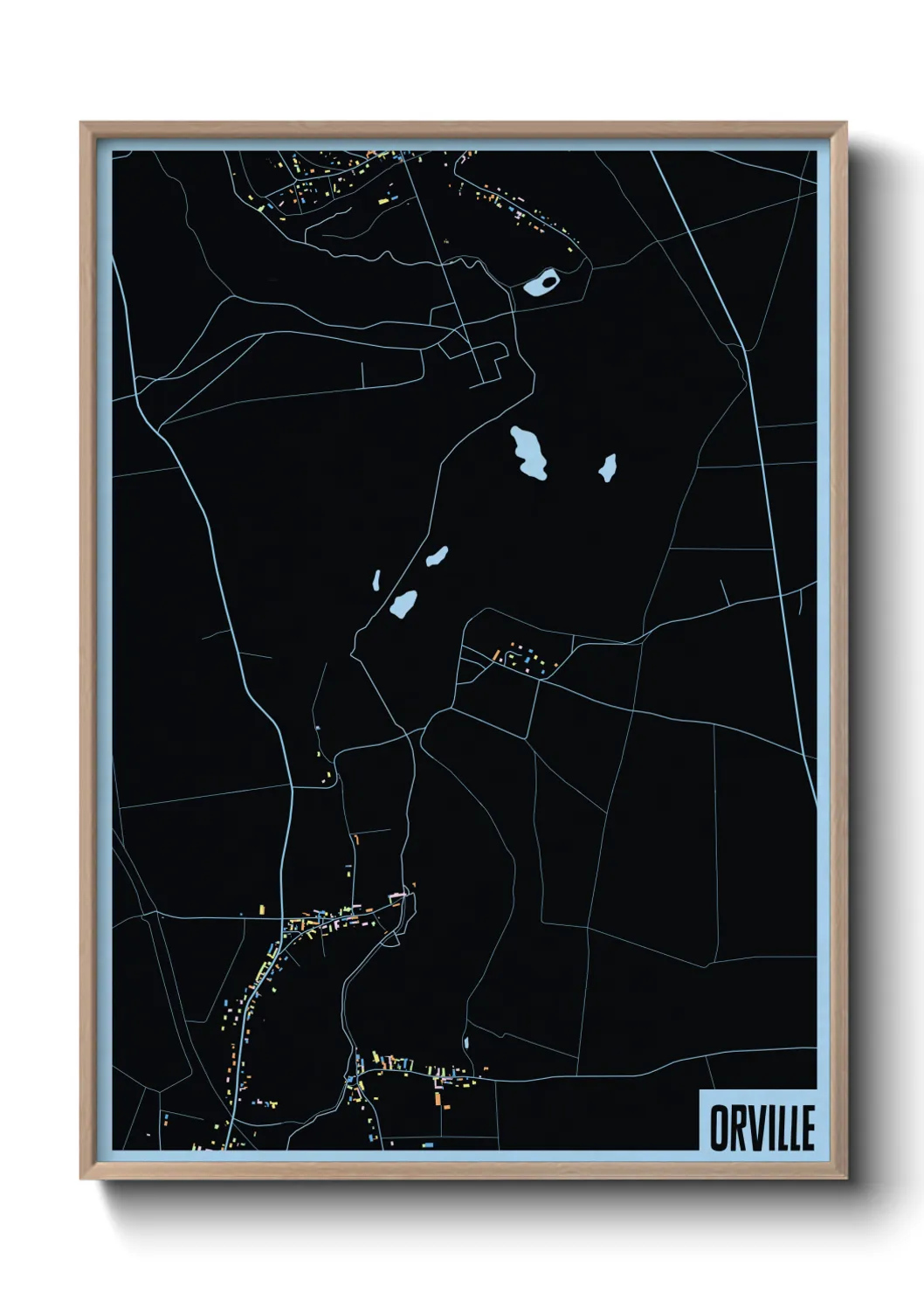 Une affiche de carte sur Orville