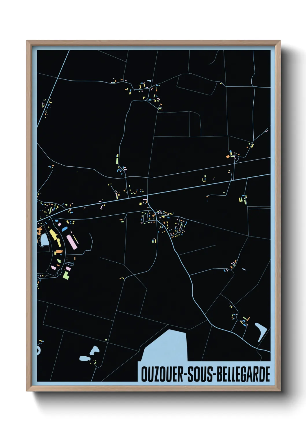 Une affiche de carte sur Ouzouer-sous-Bellegarde