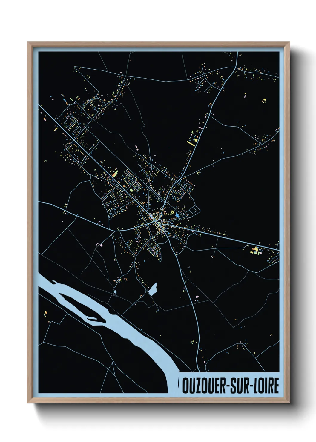 Une affiche de carte sur Ouzouer-sur-Loire