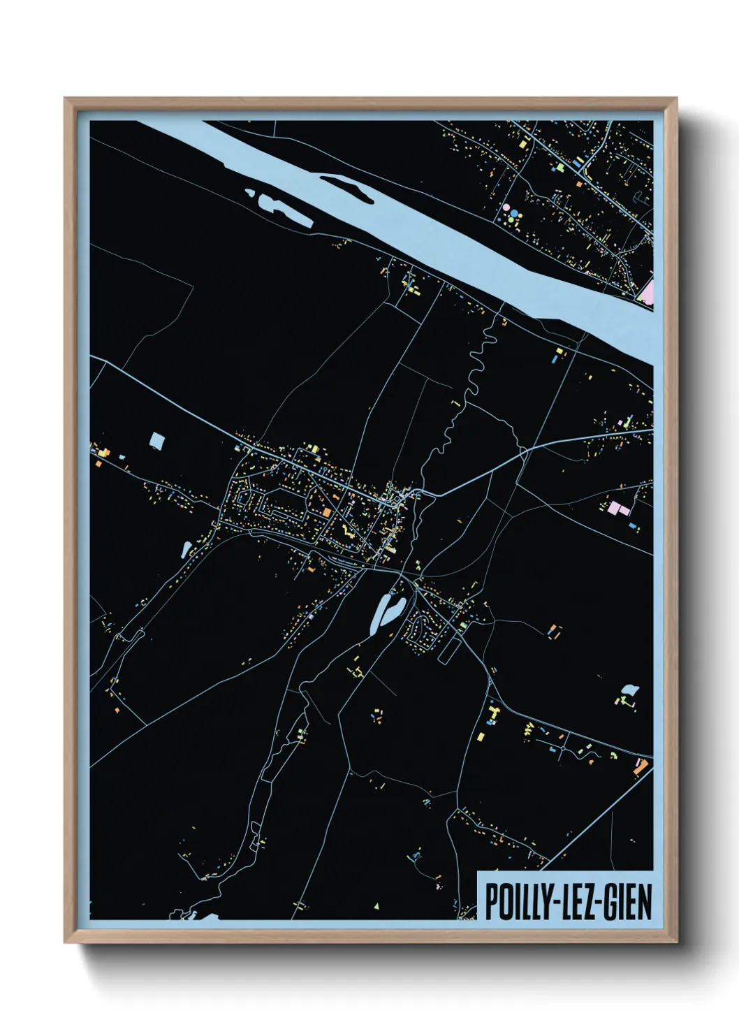 Une affiche de carte sur Poilly-lez-Gien