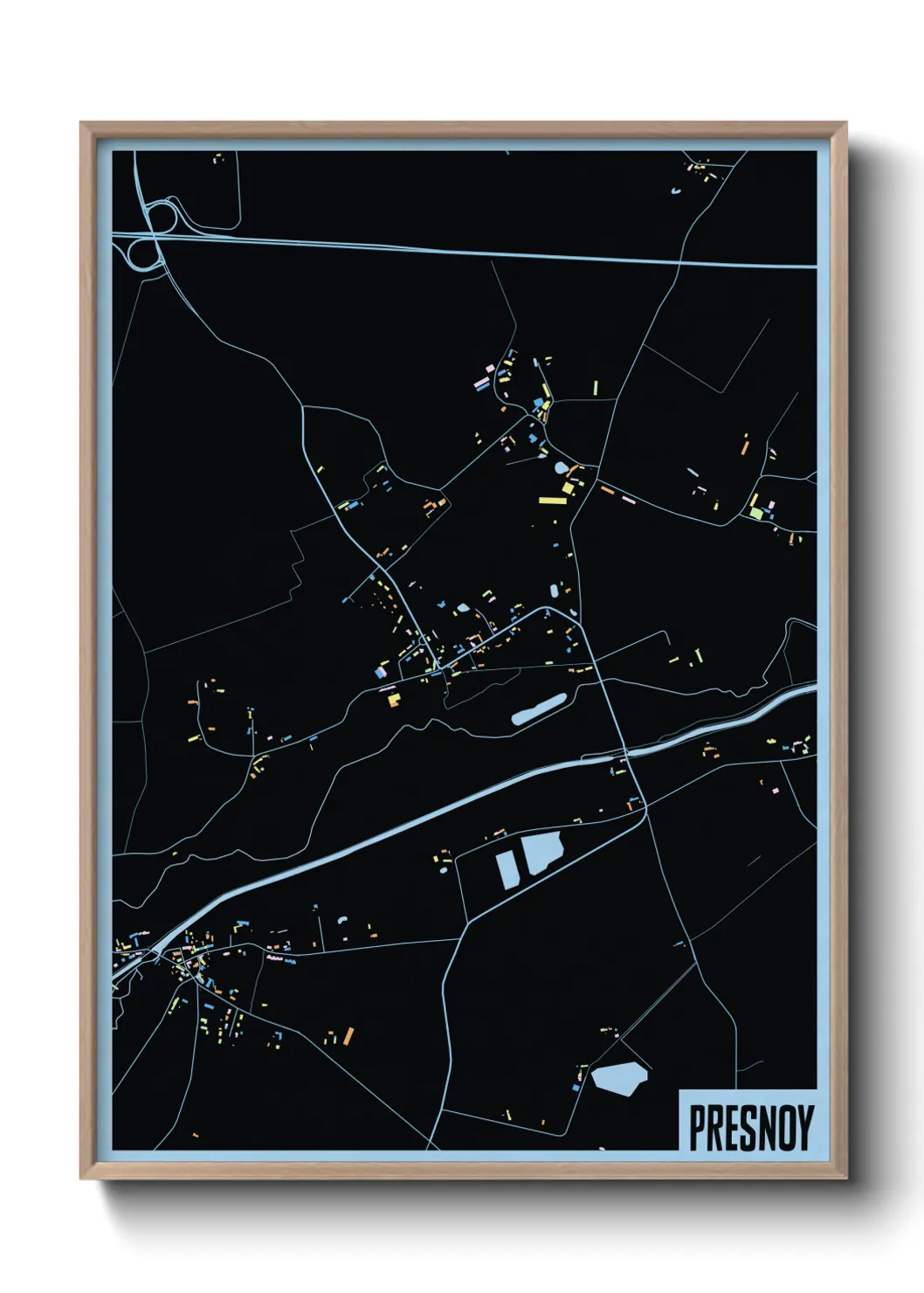 Une affiche de carte sur Presnoy