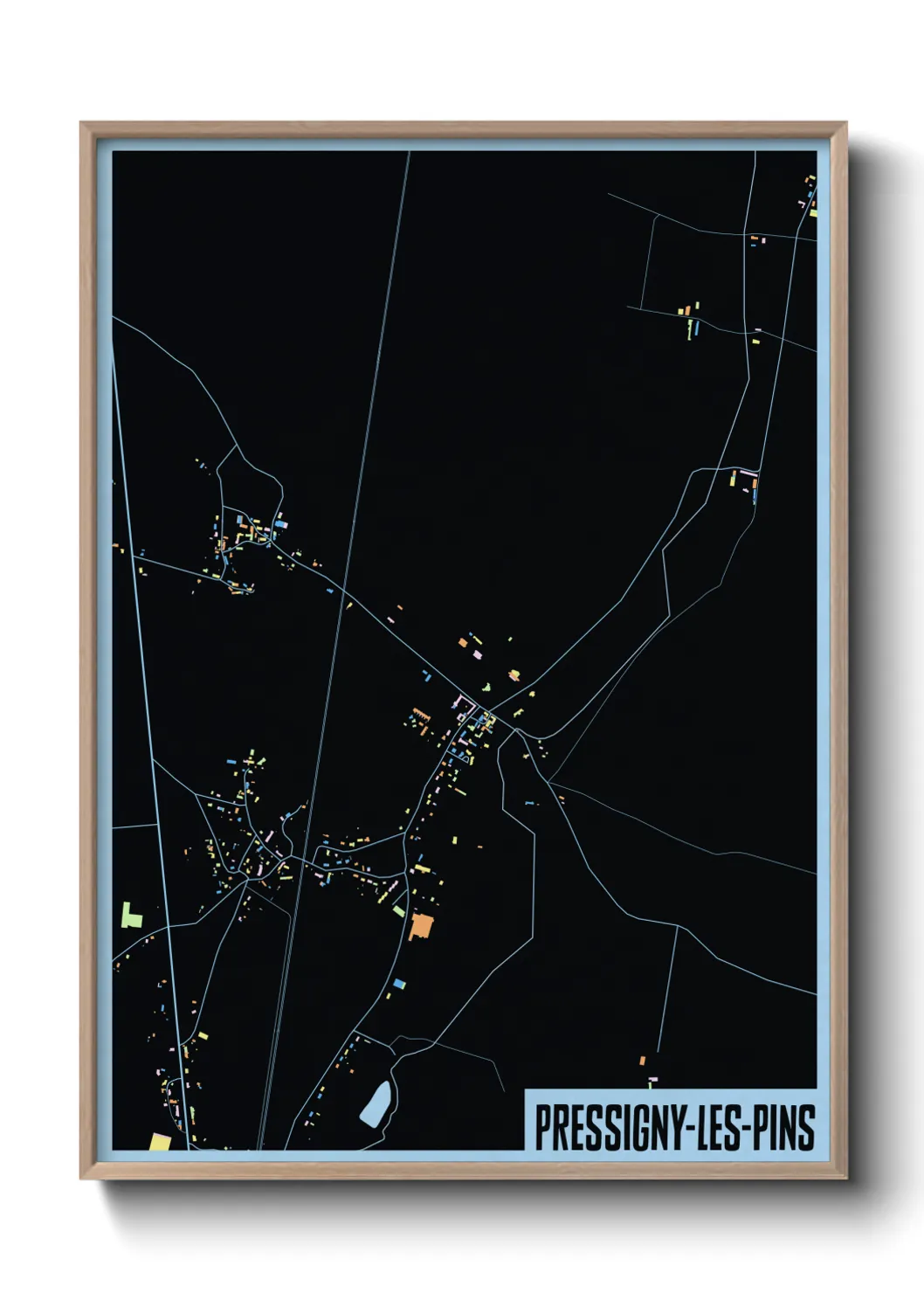 Une affiche de carte sur Pressigny-les-Pins