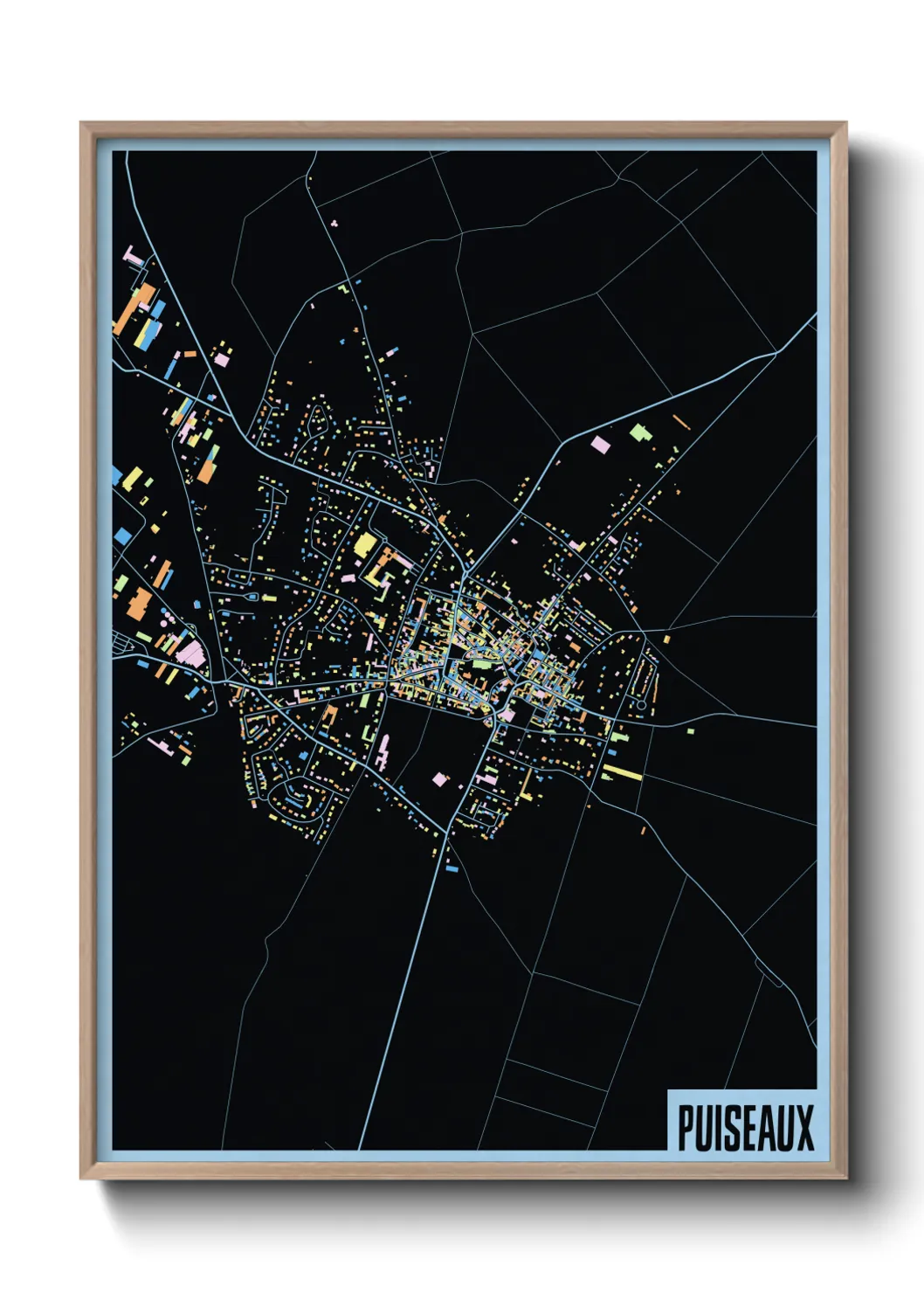 Une affiche de carte sur Puiseaux