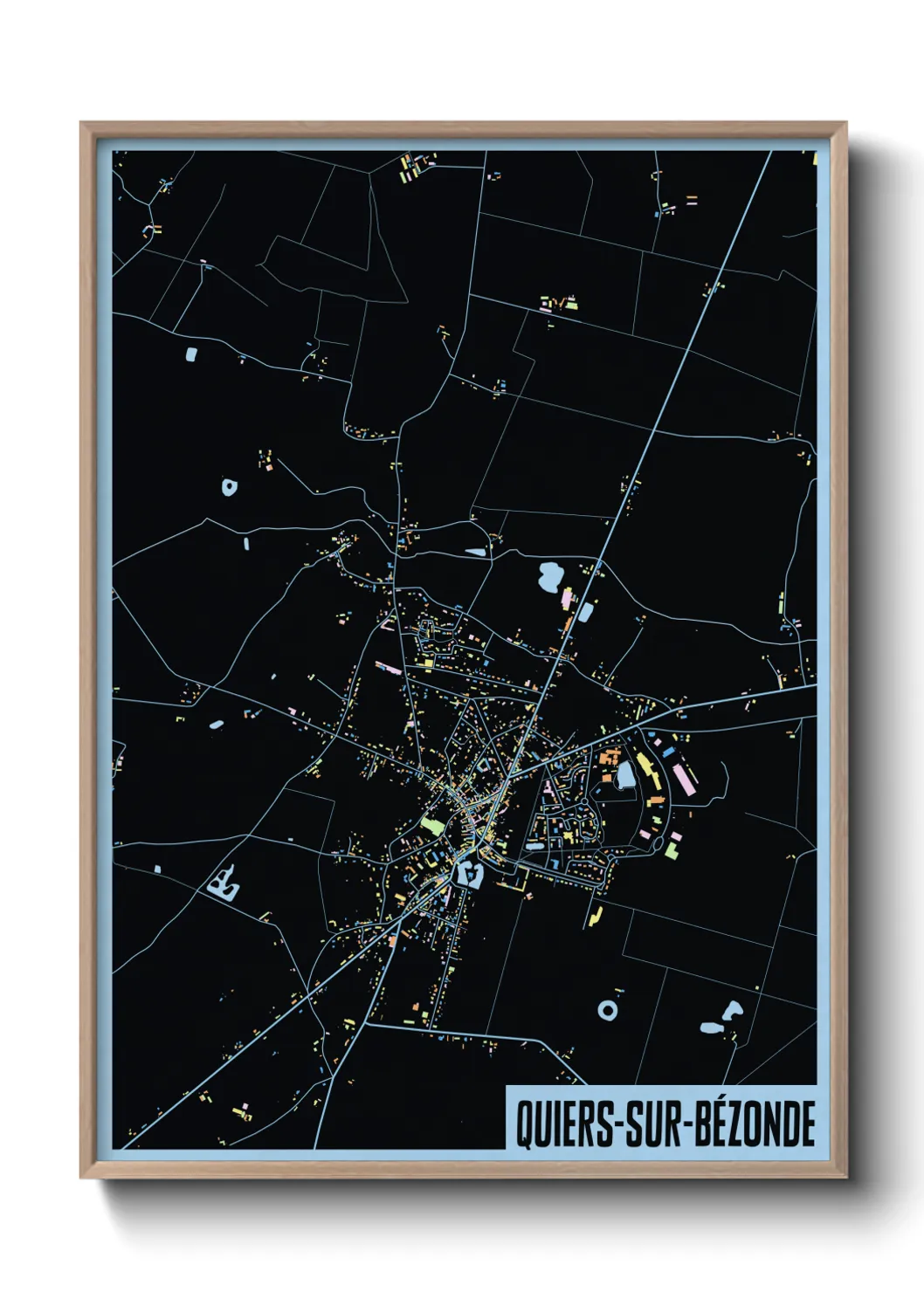 Une affiche de carte sur Quiers-sur-Bézonde