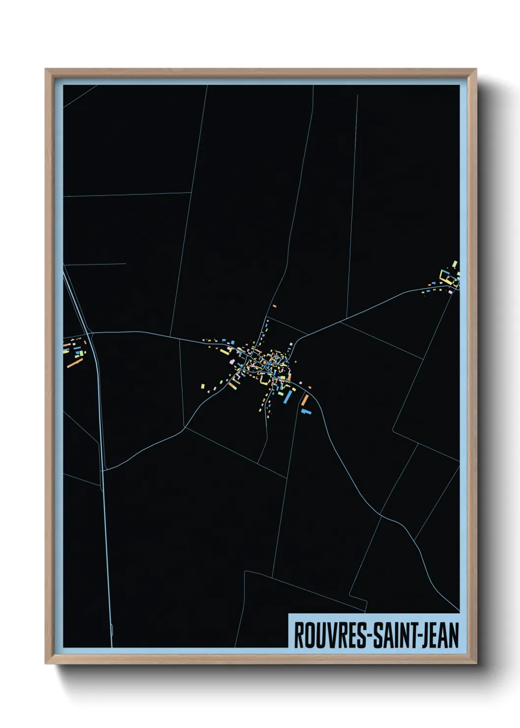 Une affiche de carte sur Rouvres-Saint-Jean