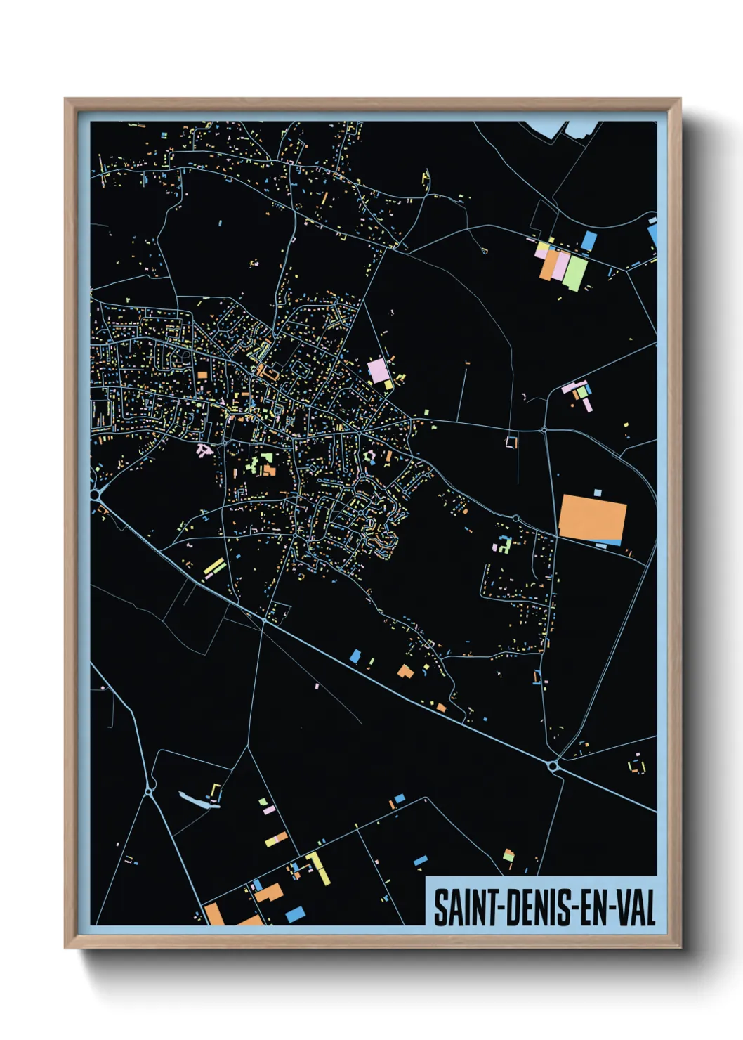 Une affiche de carte sur Saint-Denis-en-Val