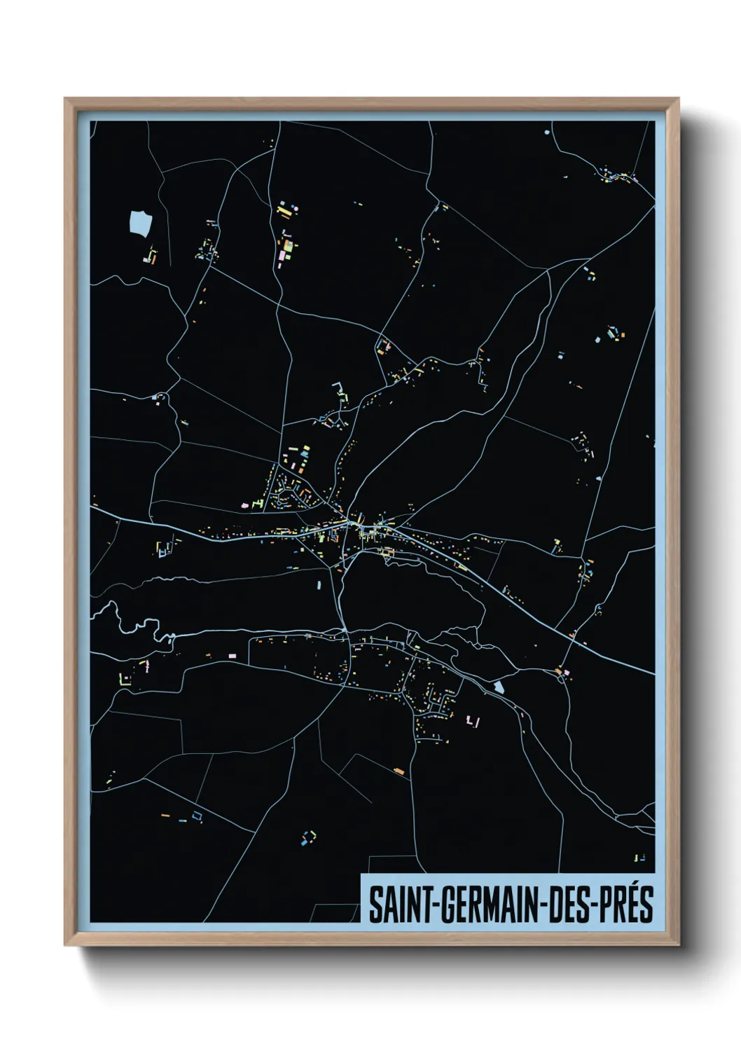 Une affiche de carte sur Saint-Germain-des-Prés