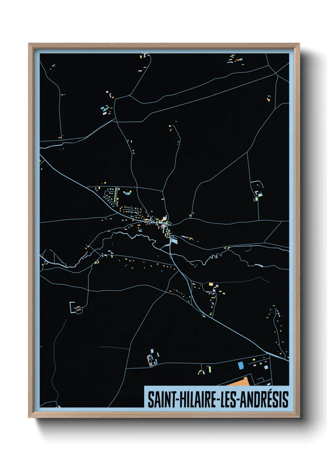 Une affiche de carte sur Saint-Hilaire-les-Andrésis