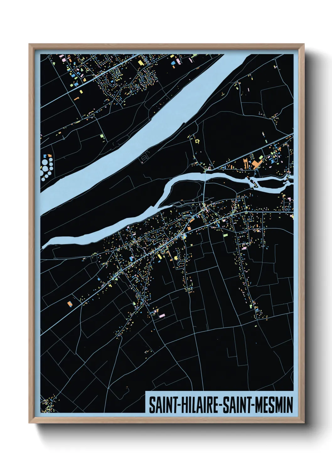 Une affiche de carte sur Saint-Hilaire-Saint-Mesmin