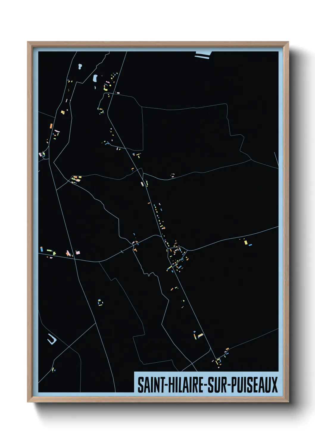 Une affiche de carte sur Saint-Hilaire-sur-Puiseaux