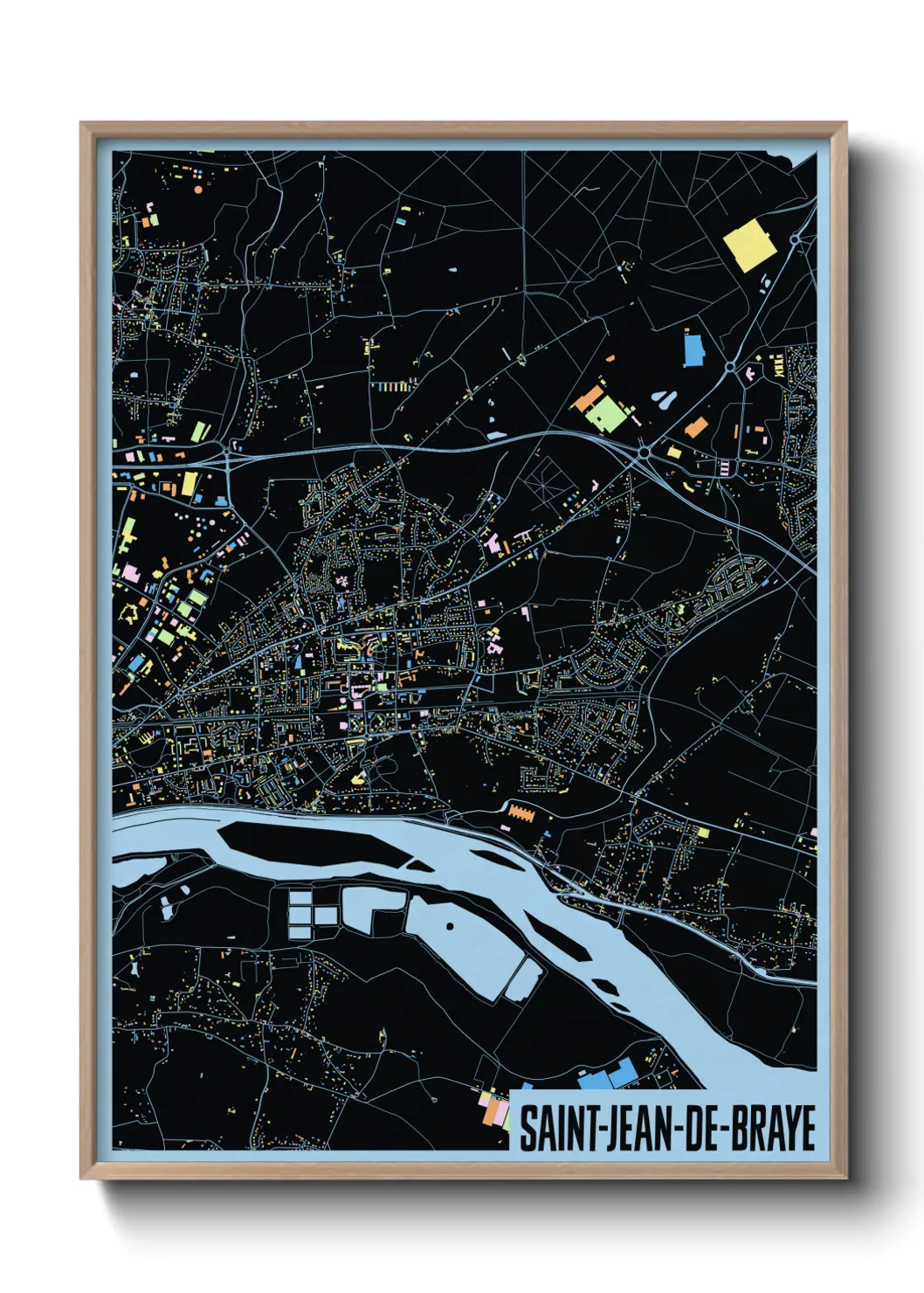 Une affiche de carte sur Saint-Jean-de-Braye