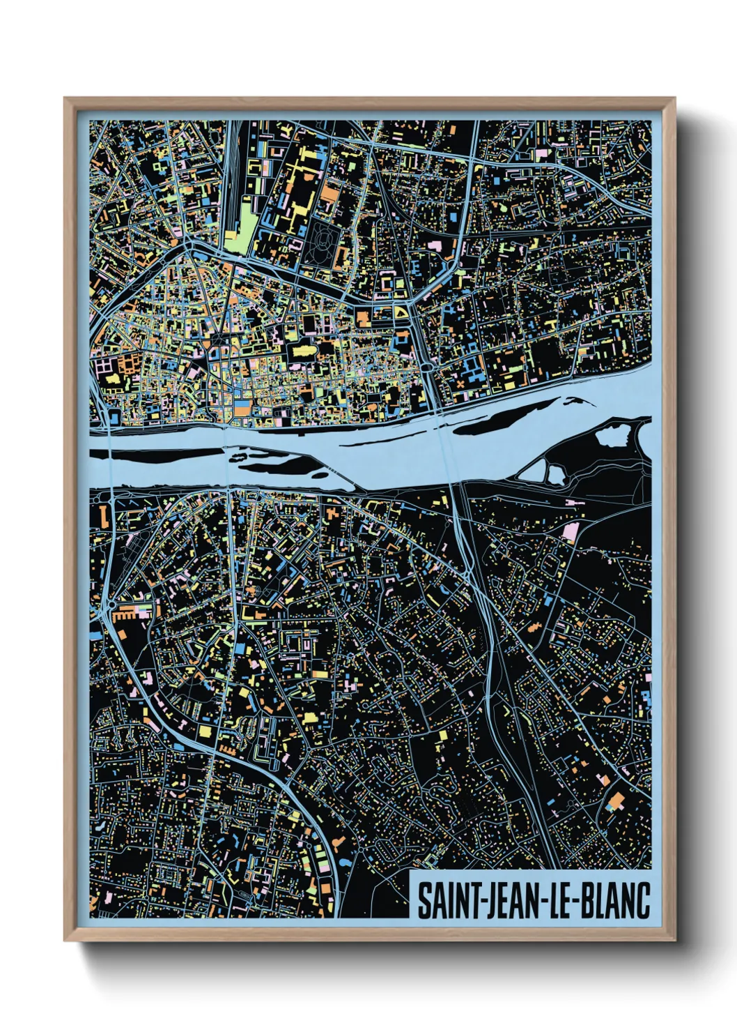 Une affiche de carte sur Saint-Jean-le-Blanc