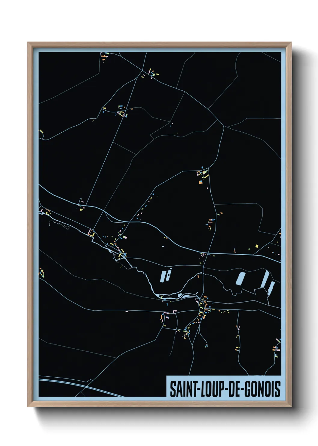 Une affiche de carte sur Saint-Loup-de-Gonois