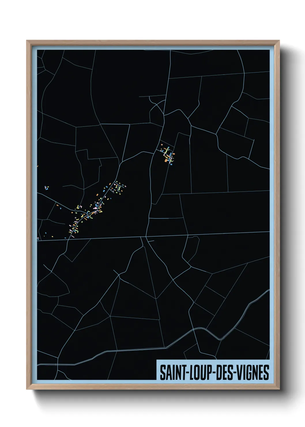 Une affiche de carte sur Saint-Loup-des-Vignes