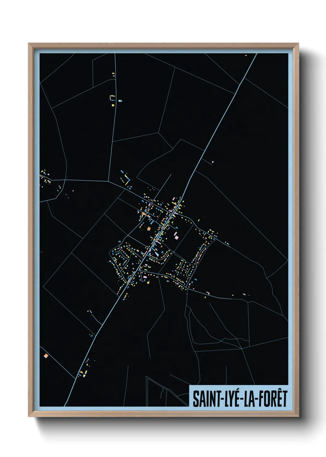 Une affiche de carte sur Saint-Lyé-la-Forêt