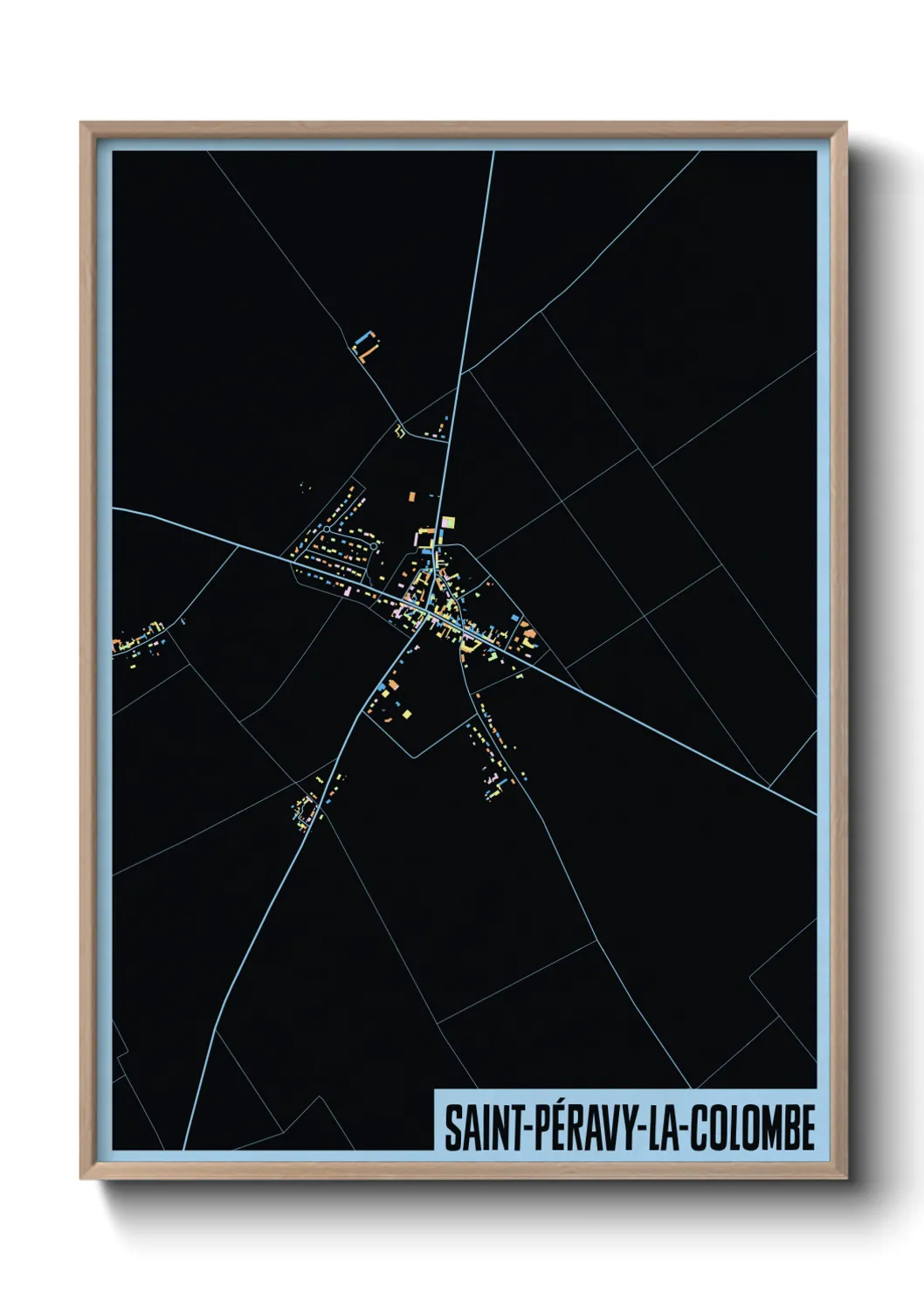 Une affiche de carte sur Saint-Péravy-la-Colombe