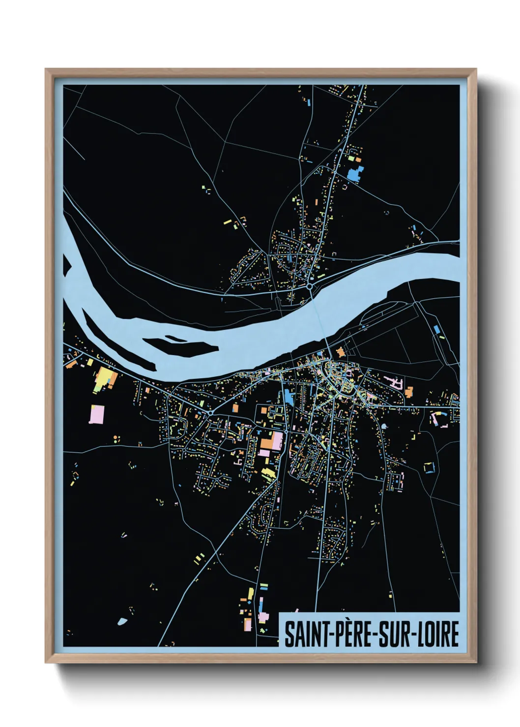 Une affiche de carte sur Saint-Père-sur-Loire