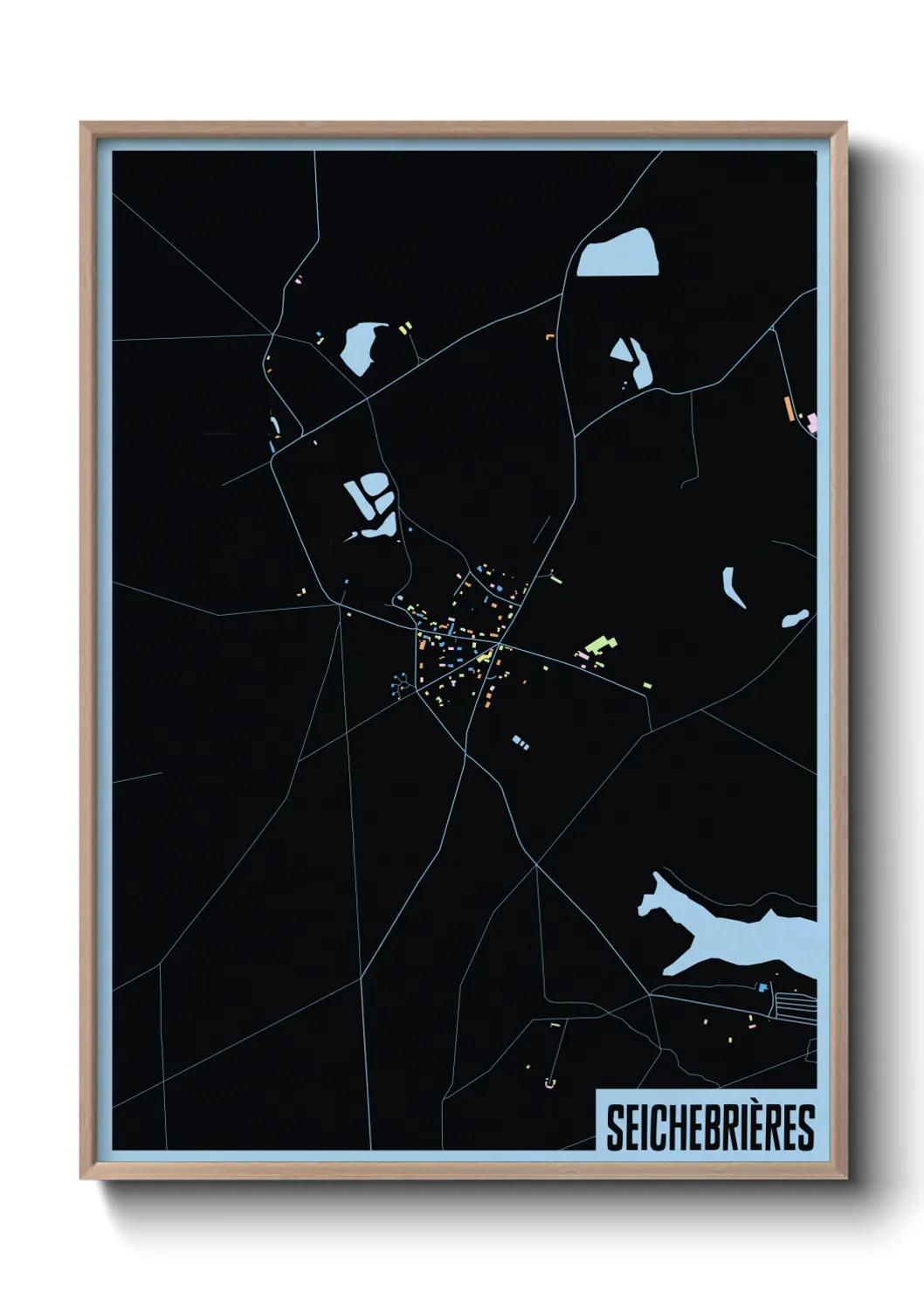 Une affiche de carte sur Seichebrières