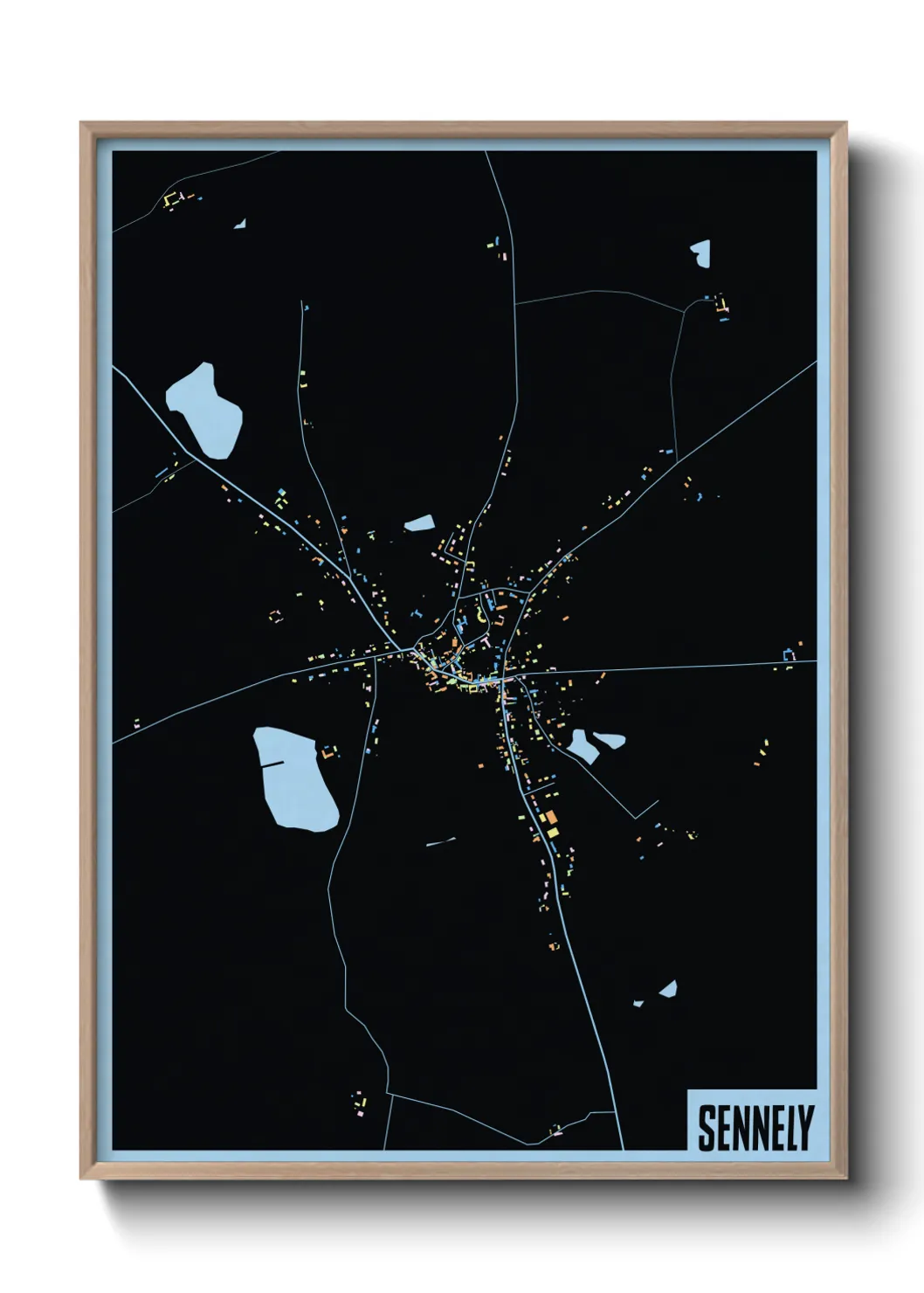 Une affiche de carte sur Sennely