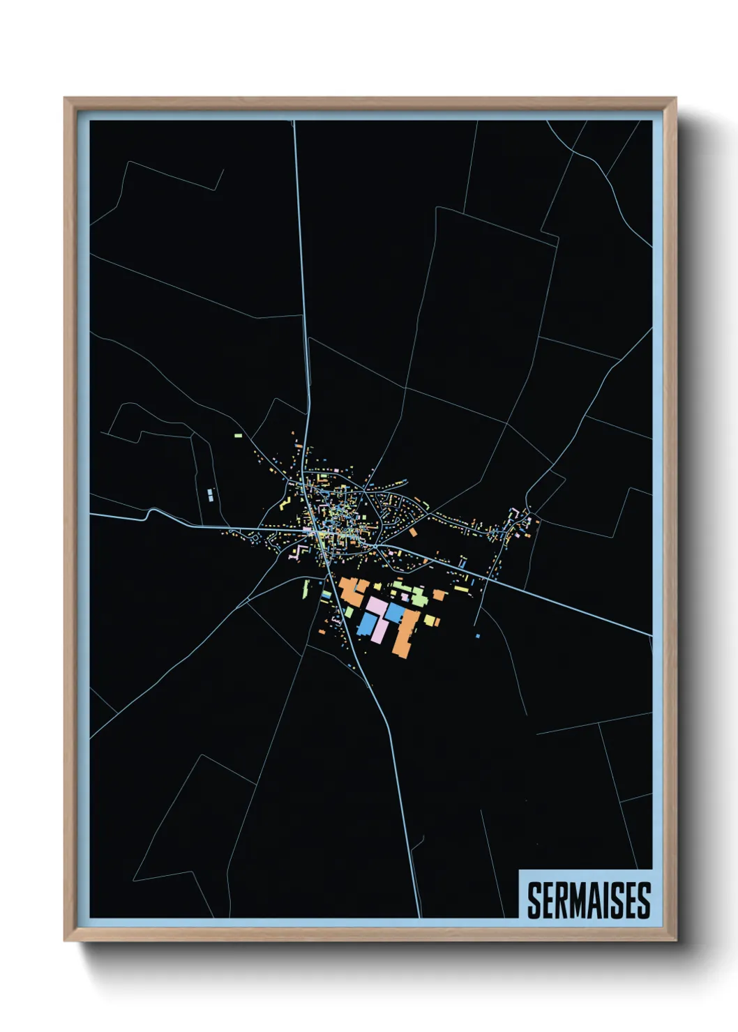 Une affiche de carte sur Sermaises